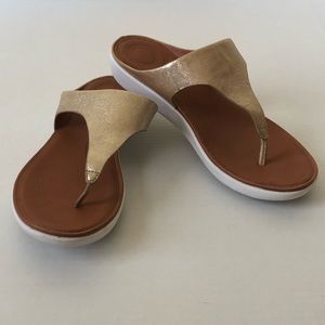 Fitflop Gold Metallic Thong Flip Flop Sandal